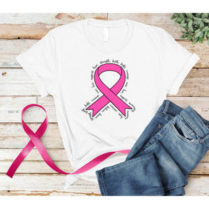 Pink Ribbon Fight Hope Cure Breast Cancer Awareness Support Shirt